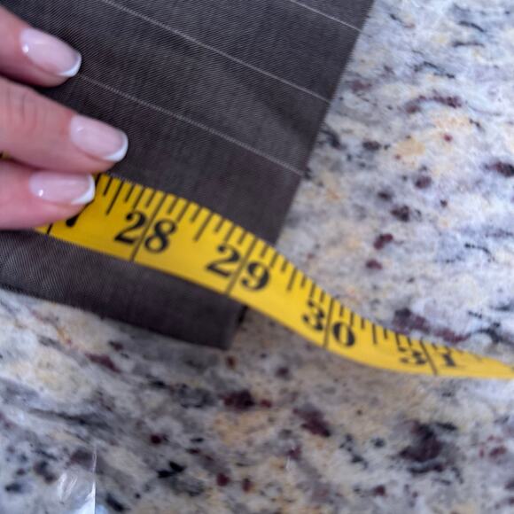 Eskandar Wool Stripe Taupe Pull On Woman Pants Size M-L - Picture 10 of 10